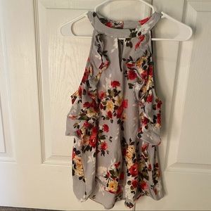 💖 halter floral tank top